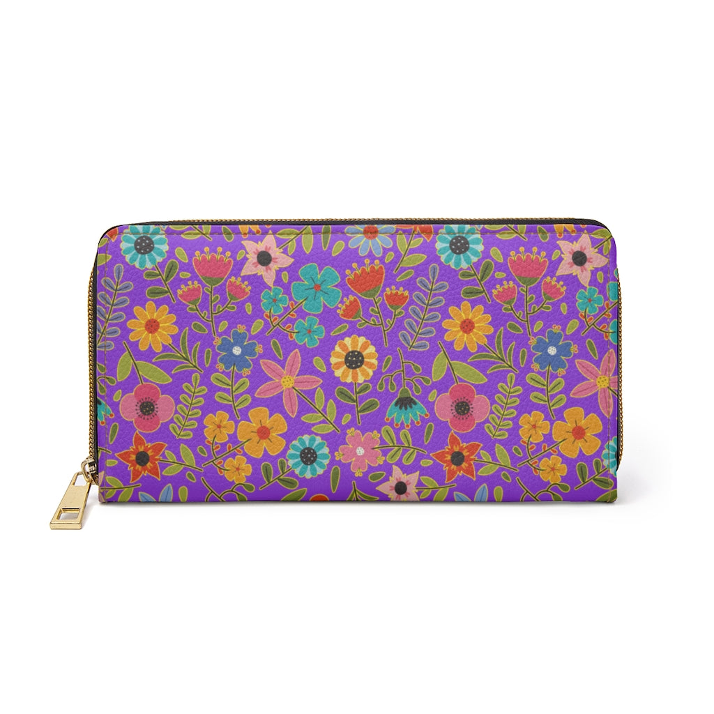 Playful Spring Flowers - Zipper Wallet