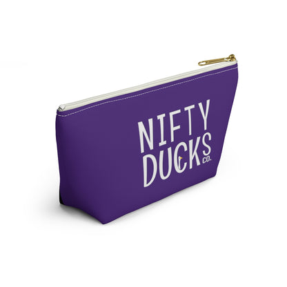 Nifty Ducks Co. Logo2 - ducks - purple - Accessory Pouch w T-bottom