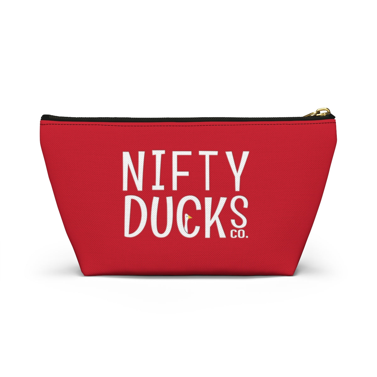 Nifty Ducks Co. Logo2 - red - Accessory Pouch w T-bottom