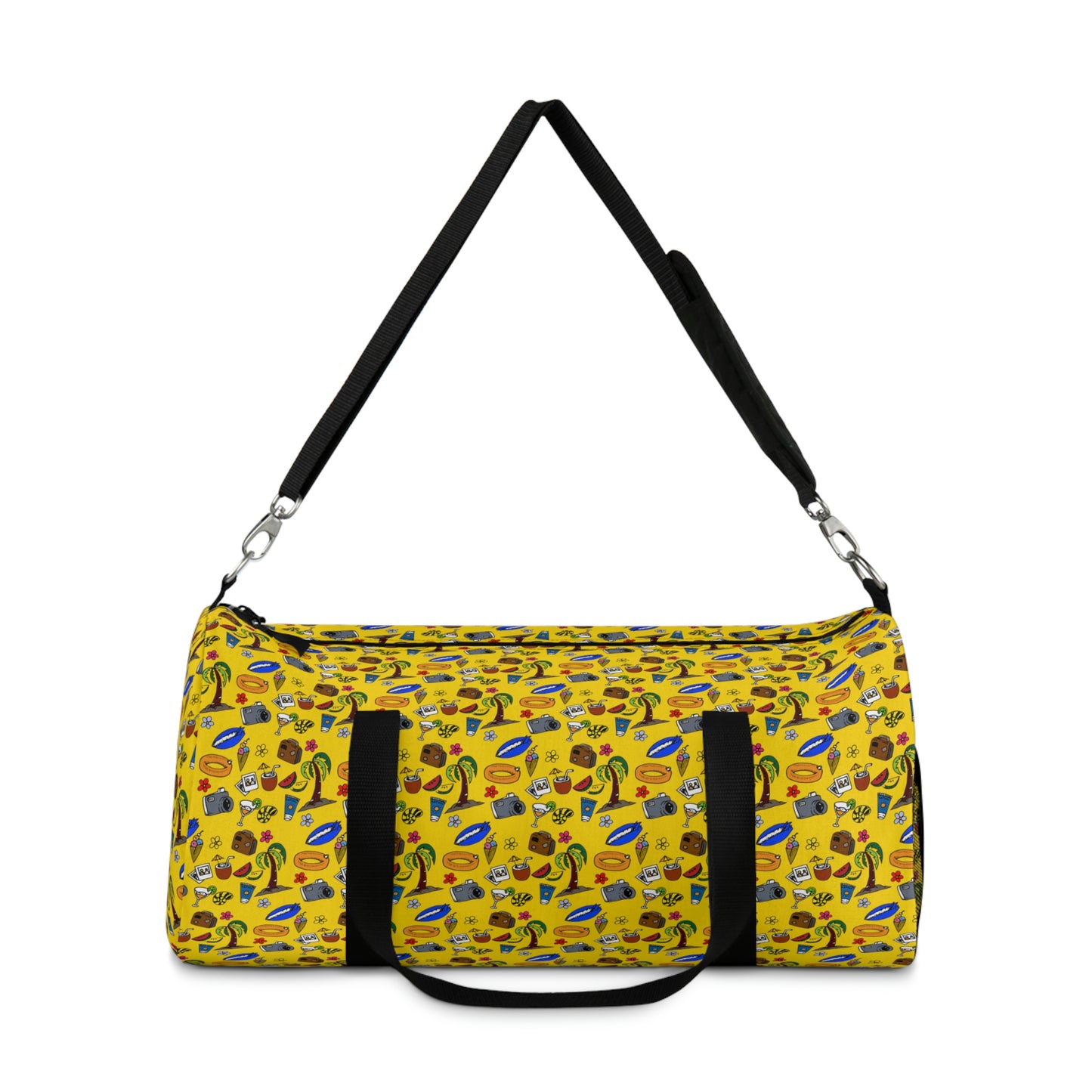 Summer doodles - yellow ffd800 - Duffel Bag