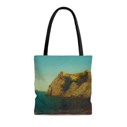 John Frederick Kensett Beacon Rock, Newport Harbor, 1857 - Tote Bag