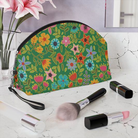 Playful Spring flowers - green - Makeup Bag