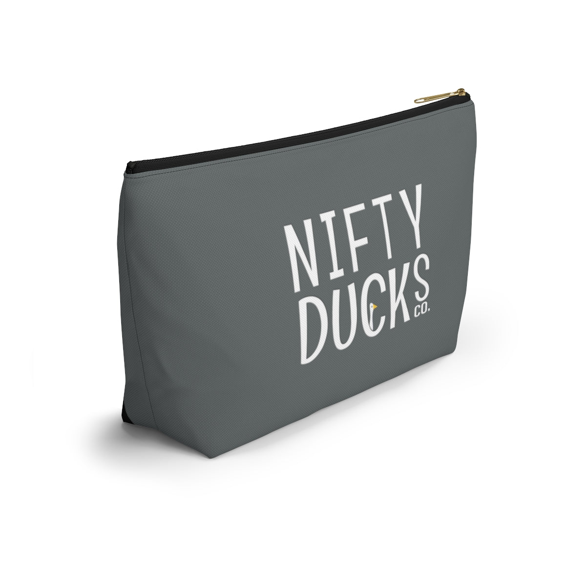 Nifty Ducks Co. Logo2 - ducks - gray - Accessory Pouch w T-bottom