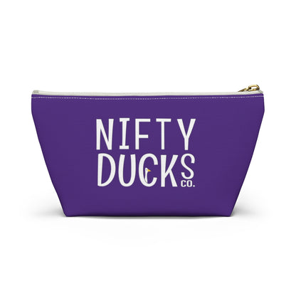 Nifty Ducks Co. Logo2 - ducks - purple - Accessory Pouch w T-bottom