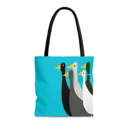 Take the ducks with you - dark turquoise 00d0e3  - Tote Bag