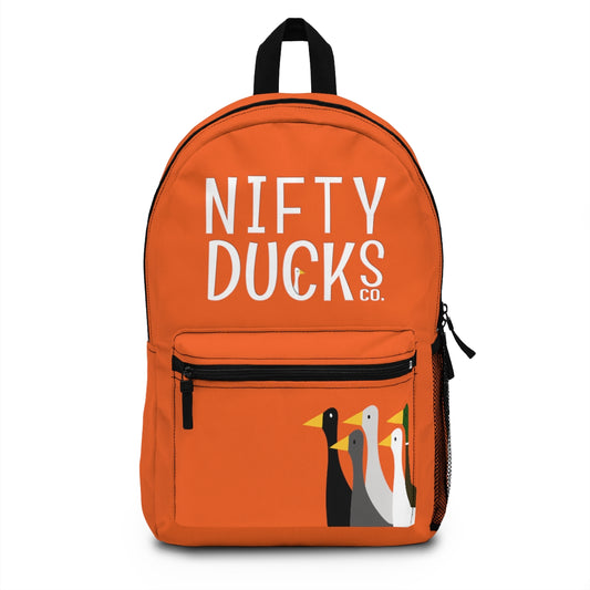 Nifty Ducks Co. Logo2 - Pumpkin f16220 - Backpack