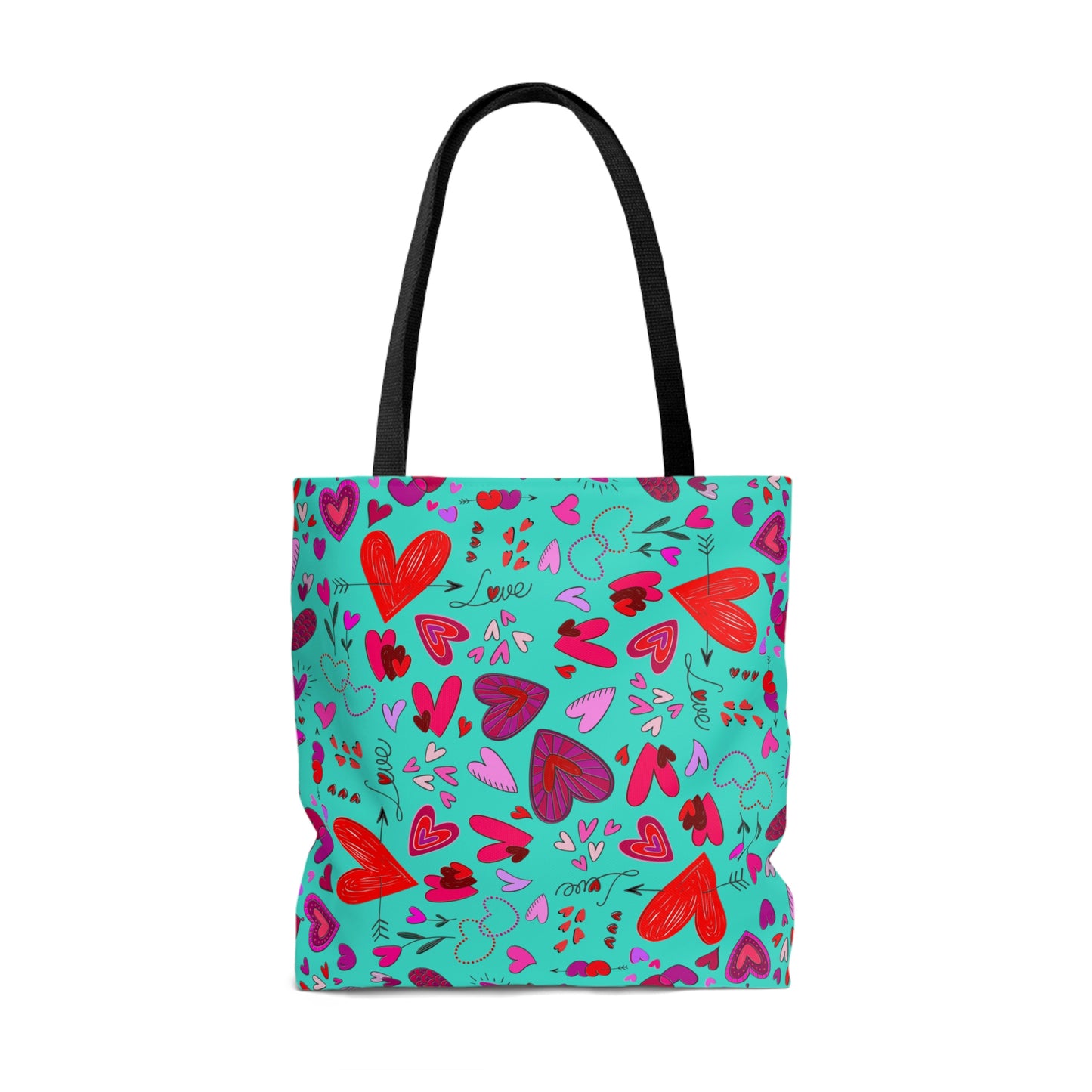 Heart Doodles - Turquoise 40e0d0 - Tote Bag