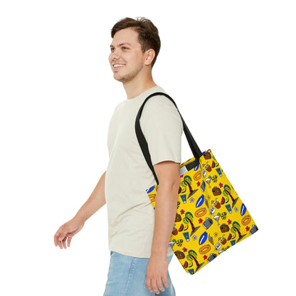 Summer doodles - oversize - yellow ffd800  - Tote Bag