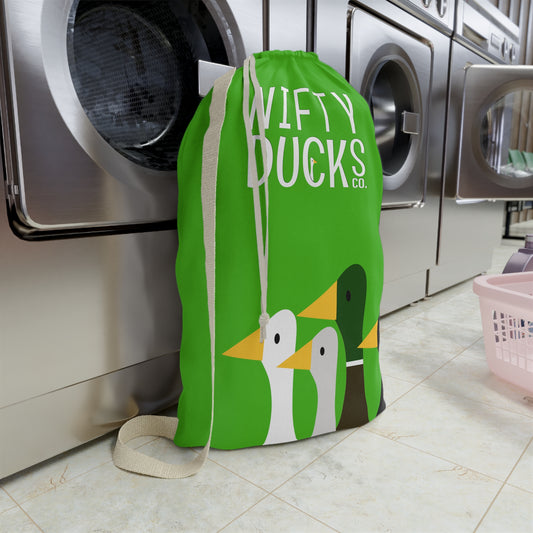 Nifty Ducks Co. Logo2 - Kelly Green 4cbb17 - Laundry Bag