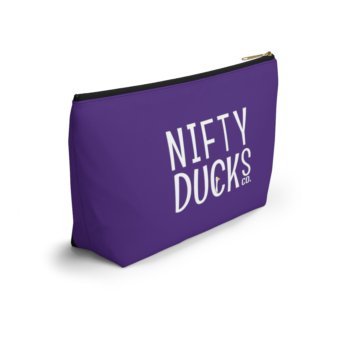 Nifty Ducks Co. Logo2 - ducks - purple - Accessory Pouch w T-bottom