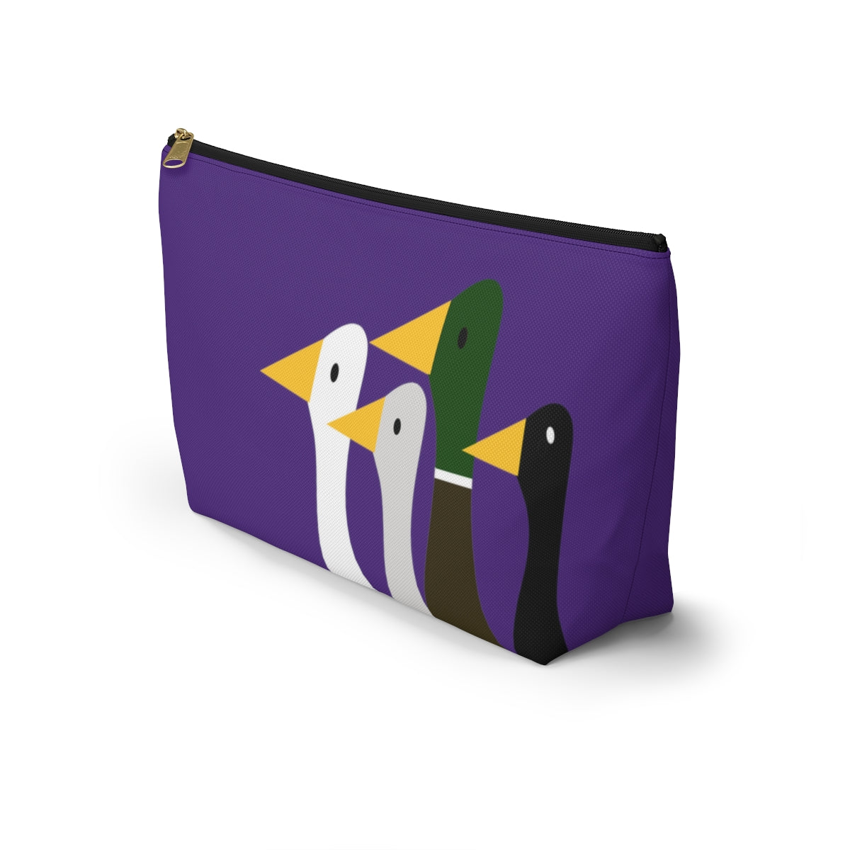 Nifty Ducks Co. Logo2 - ducks - purple - Accessory Pouch w T-bottom