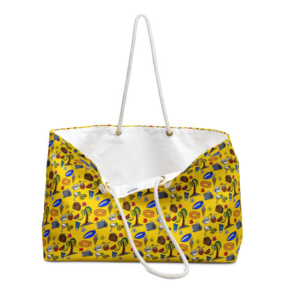 Summer doodles - yellow ffd800 - Weekender Bag