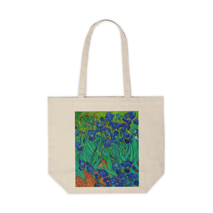 Irises - 1889 - van Gogh - logo - Canvas Shopping Tote