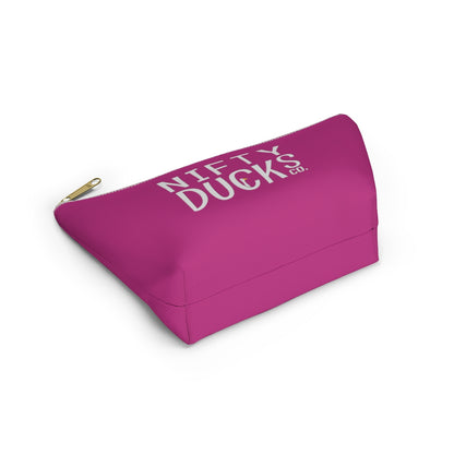 Nifty Ducks Co. Logo2 - Medium Red Violet c42a86 - Accessory Pouch w T-bottom
