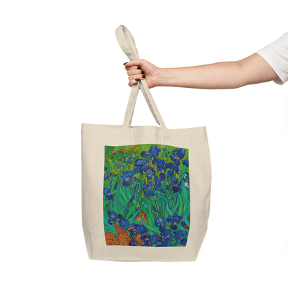 Irises - 1889 - van Gogh - logo - Canvas Shopping Tote