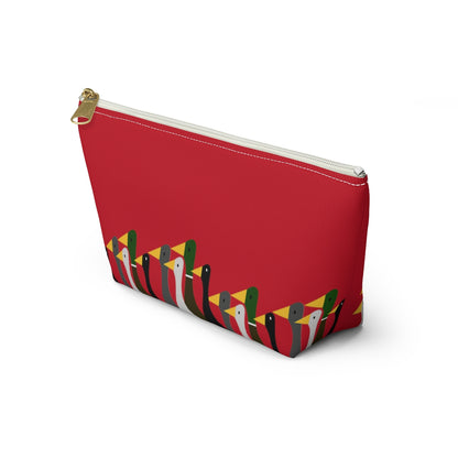 Marching ducks - red - Accessory Pouch w T-bottom