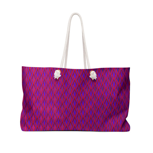 Diamond Geometric Pattern - purple 7800b9 - Weekender Bag