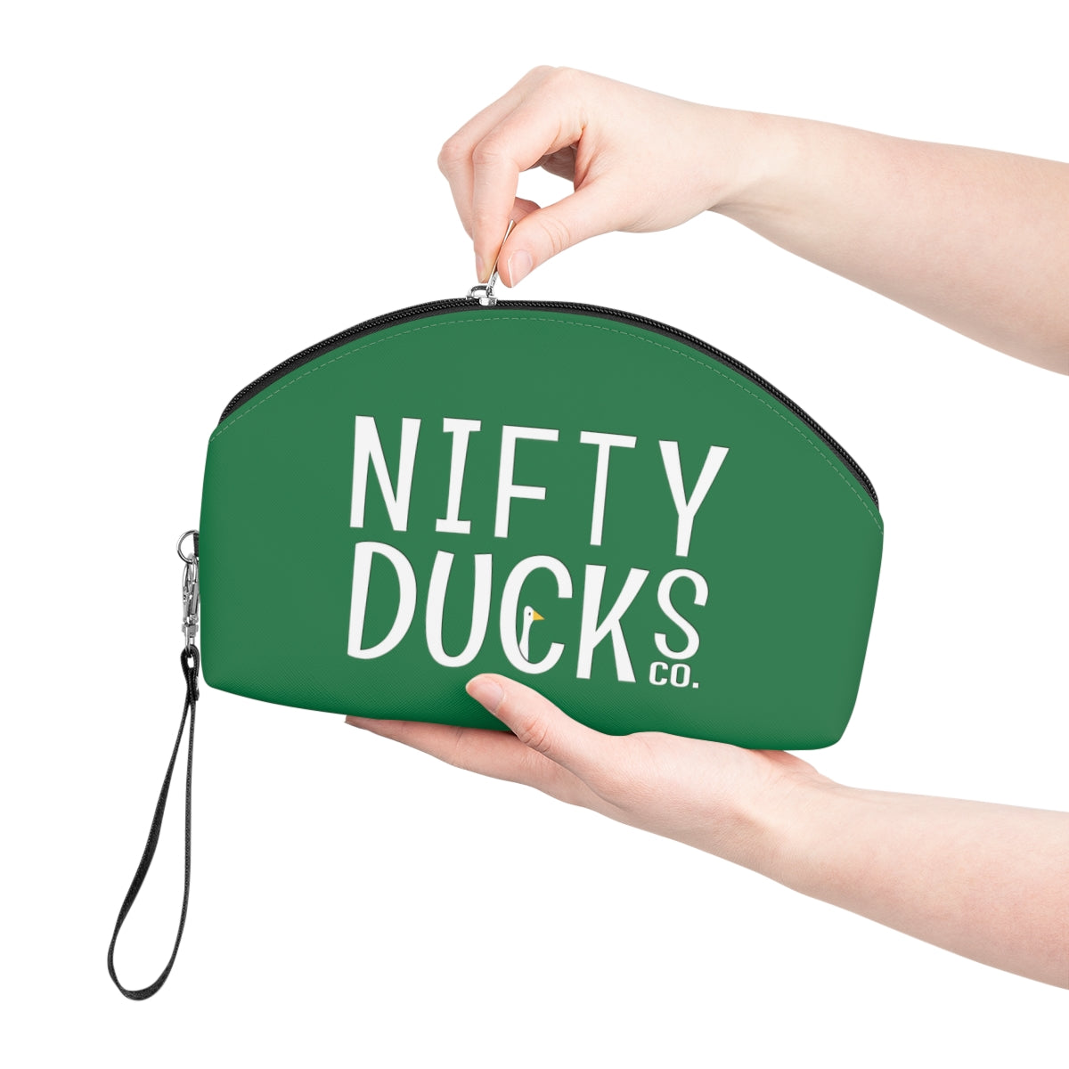Copy of Nifty Ducks Co. Logo2 - green - Makeup Bag