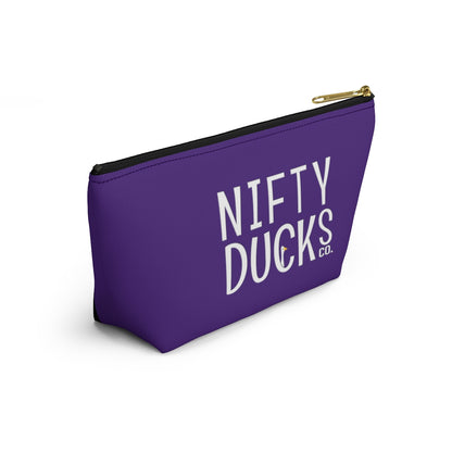 Nifty Ducks Co. Logo2 - ducks - purple - Accessory Pouch w T-bottom