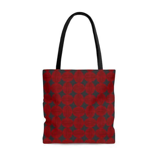 Red - Gray Geometric Pattern - Tote Bag
