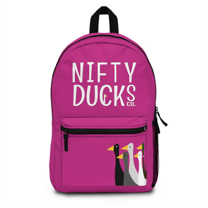 Nifty Ducks Co. Logo2 - Medium Red Violet c42a86 - Backpack