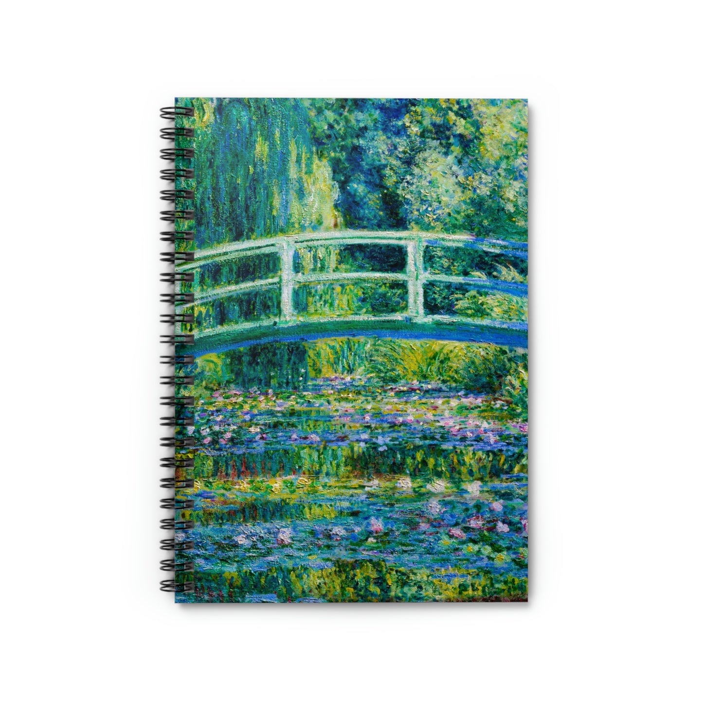 Water lilies and Japanese bridge - Claude Monet - 1899 - Spiral Notebook - Ruled Line