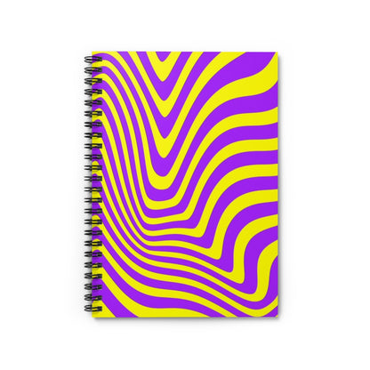 Retro wavy - purple and yellow - Spiral Notebook - Ruled Line