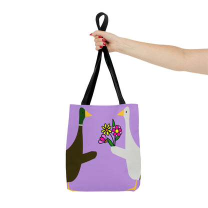 Ducks sharing flowers - Wisteria c197e1 - Tote Bag