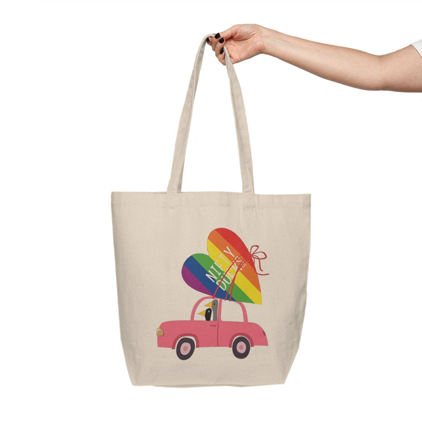 Ducks delivering a lot of love - Pride - Canvas Shopping Tote