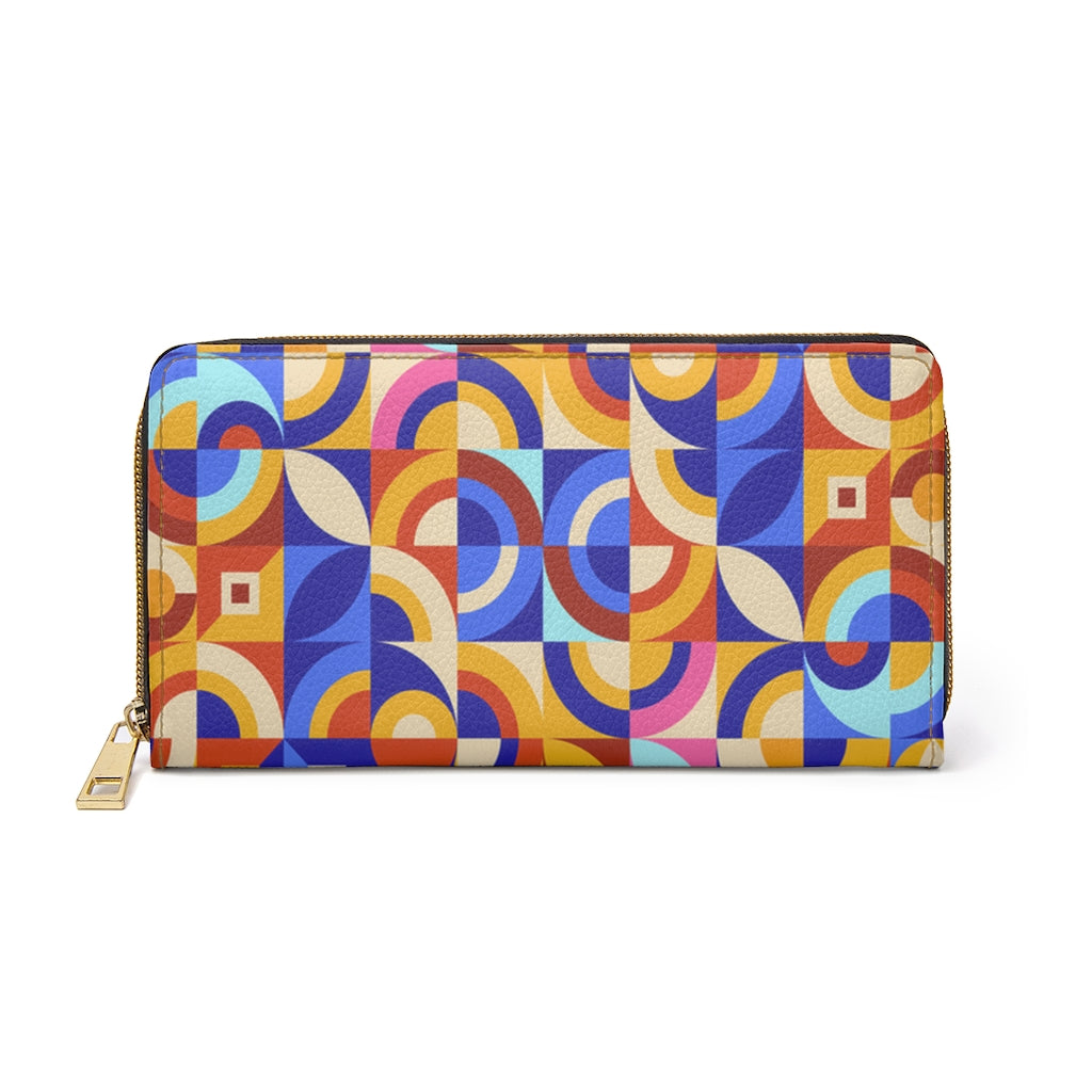 Bold Geometric Pattern - Zipper Wallet