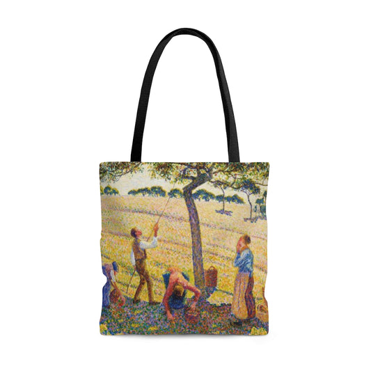 Camille Pissarro - Apple Harvest - 1888 and self portrait - Tote Bag