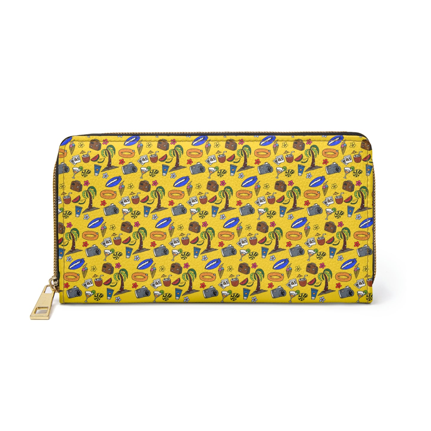 Summer doodles - yellow ffd800 - Zipper Wallet