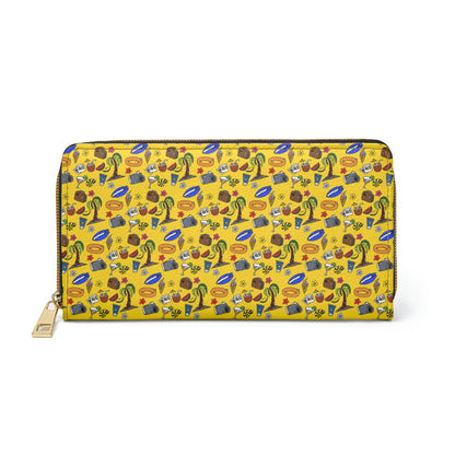 Summer doodles - yellow ffd800 - Zipper Wallet