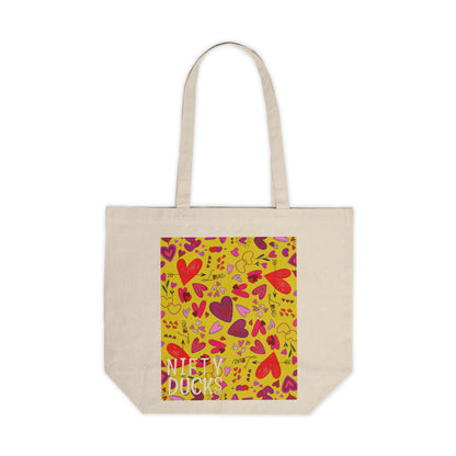 Summer doodles - yellow ffd800 - Canvas Shopping Tote