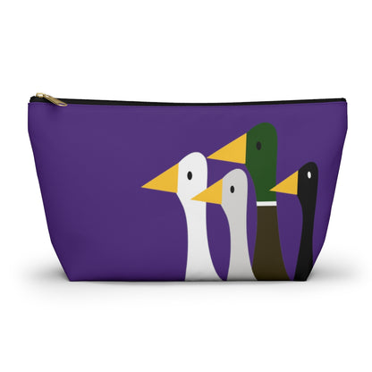 Nifty Ducks Co. Logo2 - ducks - purple - Accessory Pouch w T-bottom