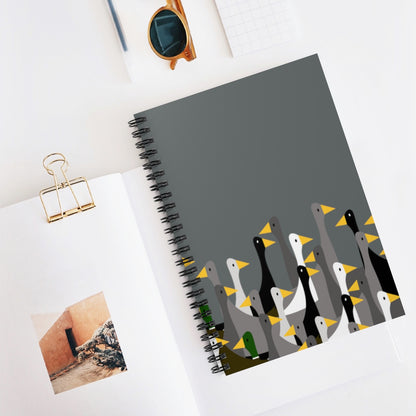 Not as many ducks - dark gray - Spiral Notebook - Ruled Line