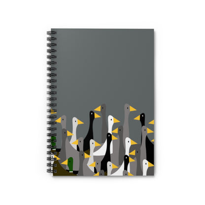 Not as many ducks - dark gray - Spiral Notebook - Ruled Line