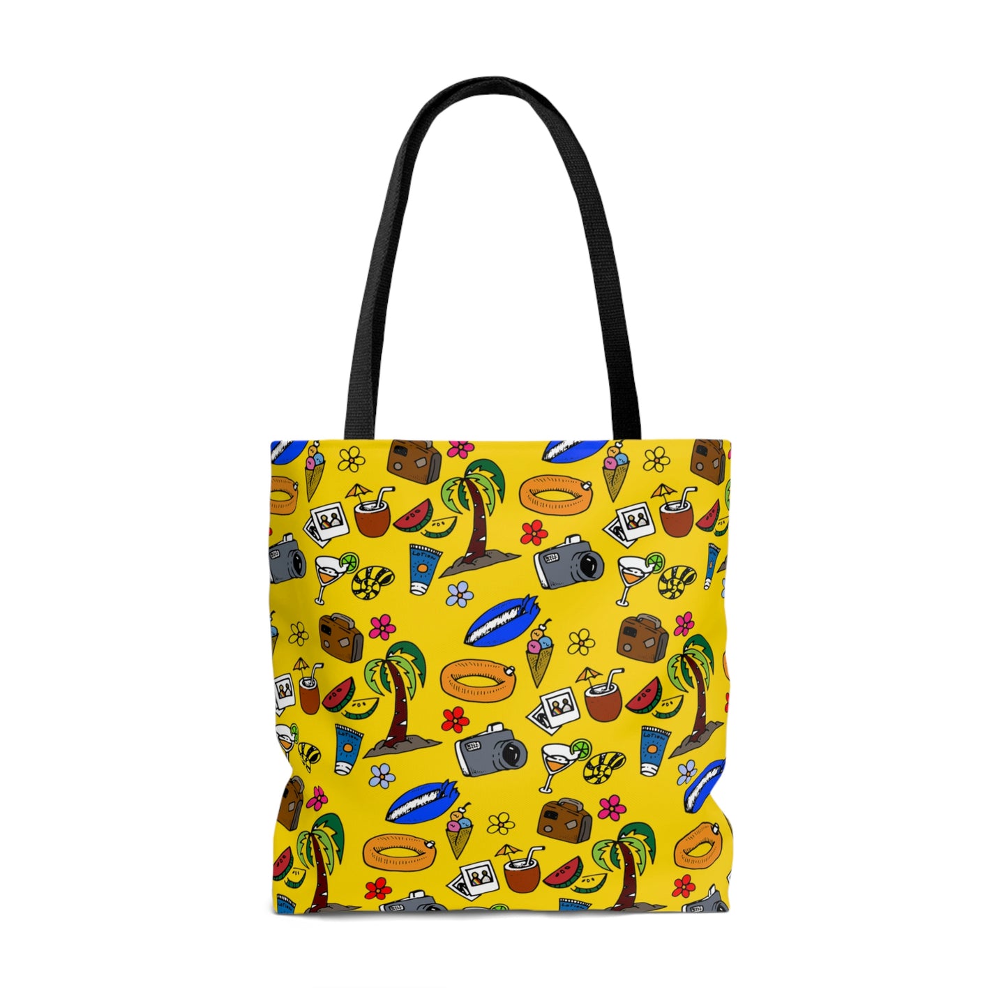 Summer doodles - oversize - yellow ffd800  - Tote Bag