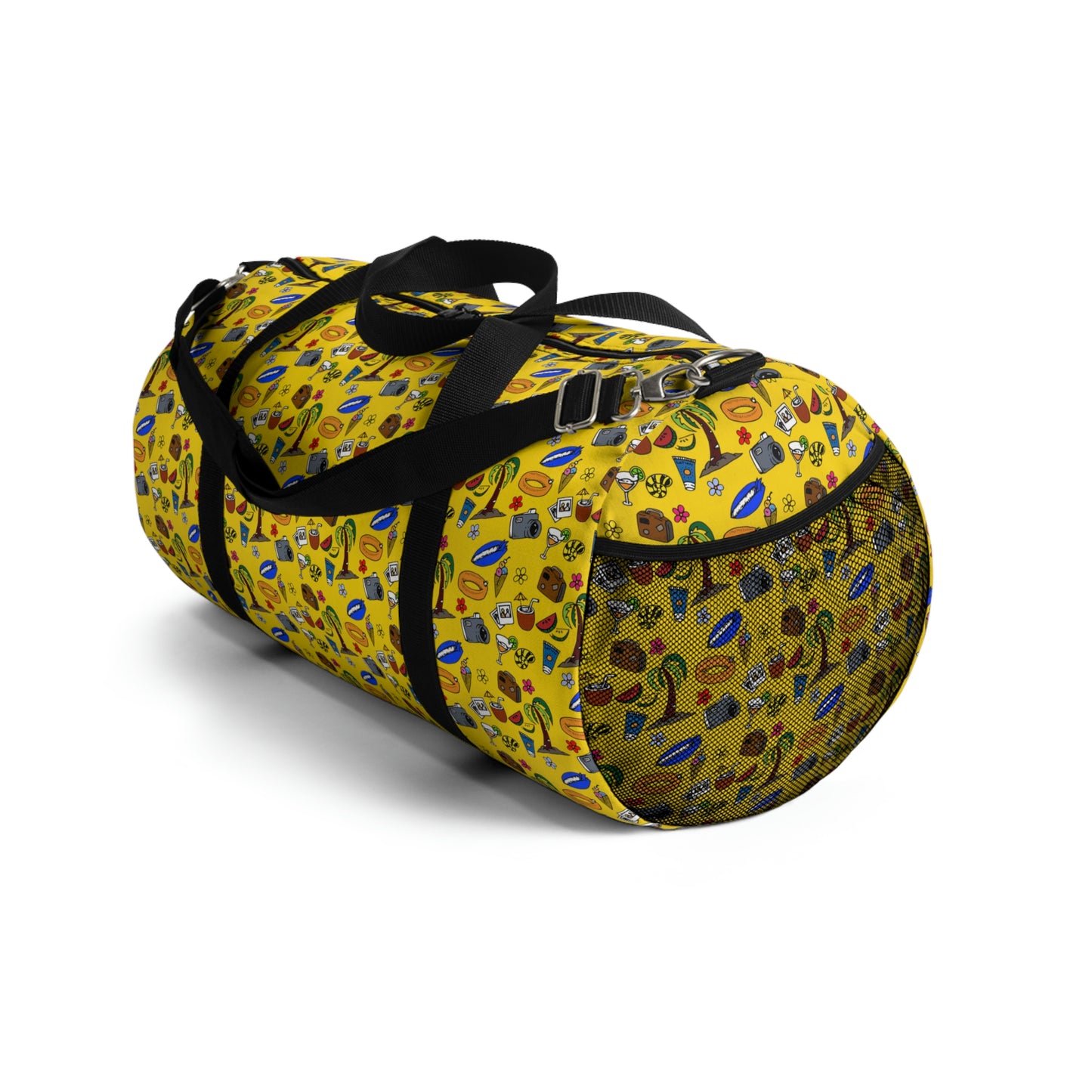 Summer doodles - yellow ffd800 - Duffel Bag