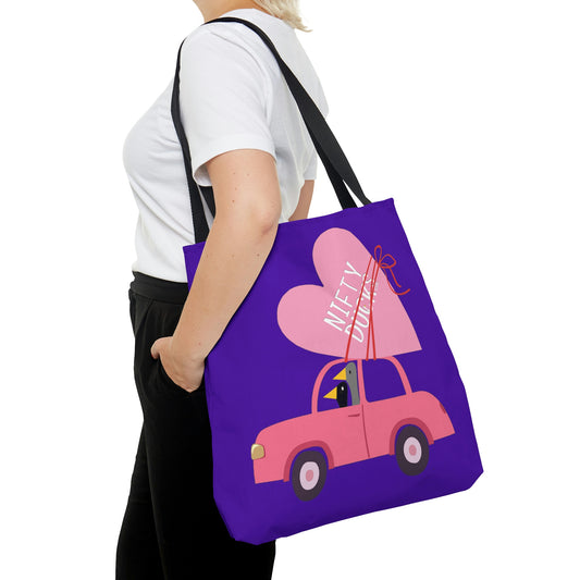 Ducks delivering a lot of love - Purple Heart 5412AB - Tote Bag