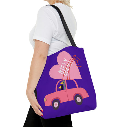 Ducks delivering a lot of love - Purple Heart 5412AB - Tote Bag