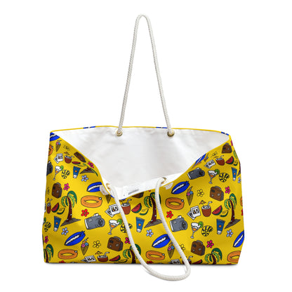 Summer doodles - oversized - yellow ffd800 - Weekender Bag