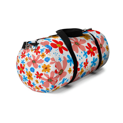 Playful Floral Print - white - Duffel Bag