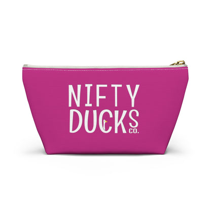 Nifty Ducks Co. Logo2 - Medium Red Violet c42a86 - Accessory Pouch w T-bottom