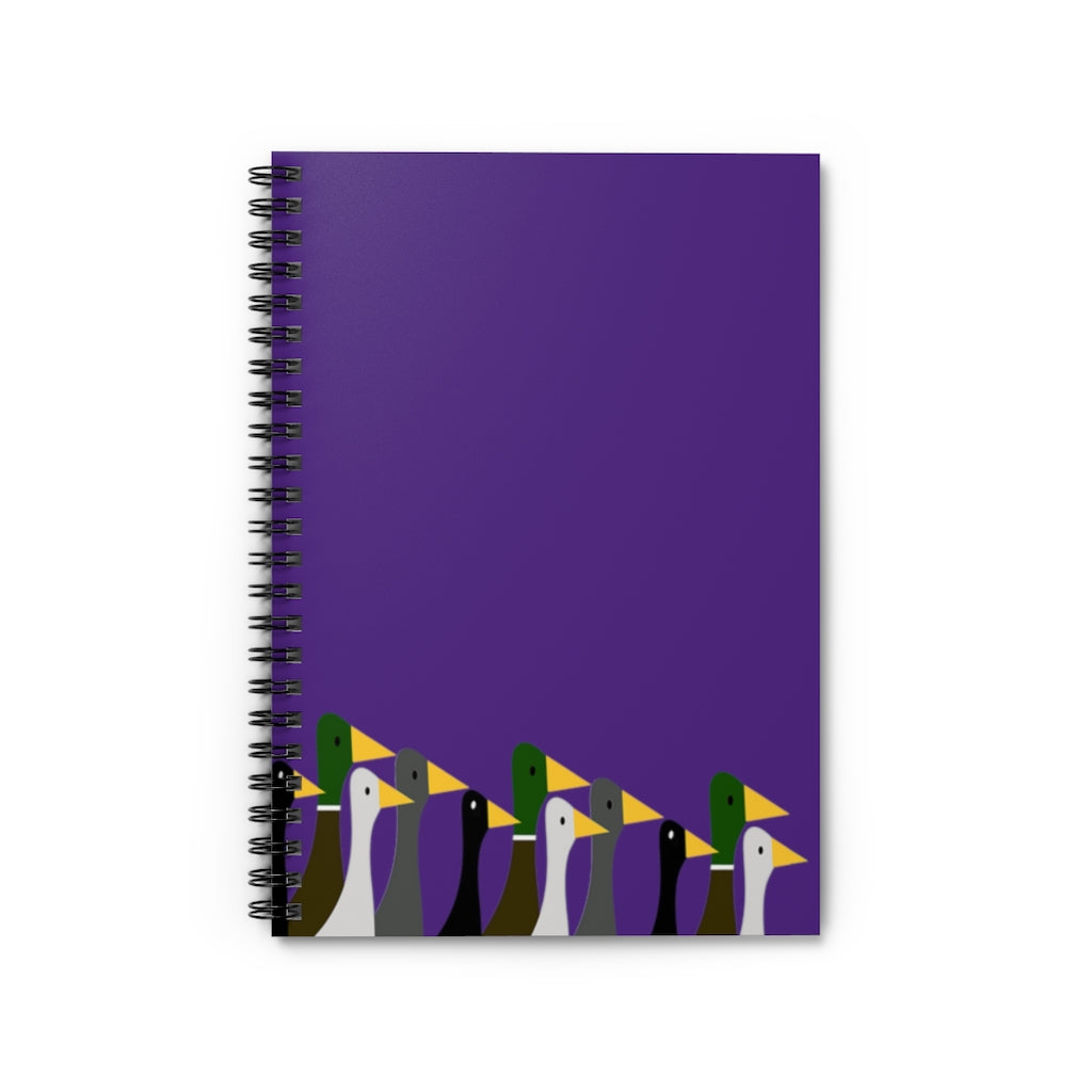 Marching Ducks - purple - Spiral Notebook - Ruled Line