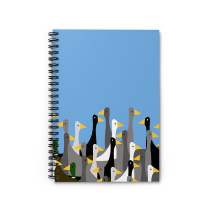 Not as many ducks - light blue - Spiral Notebook - Ruled Line