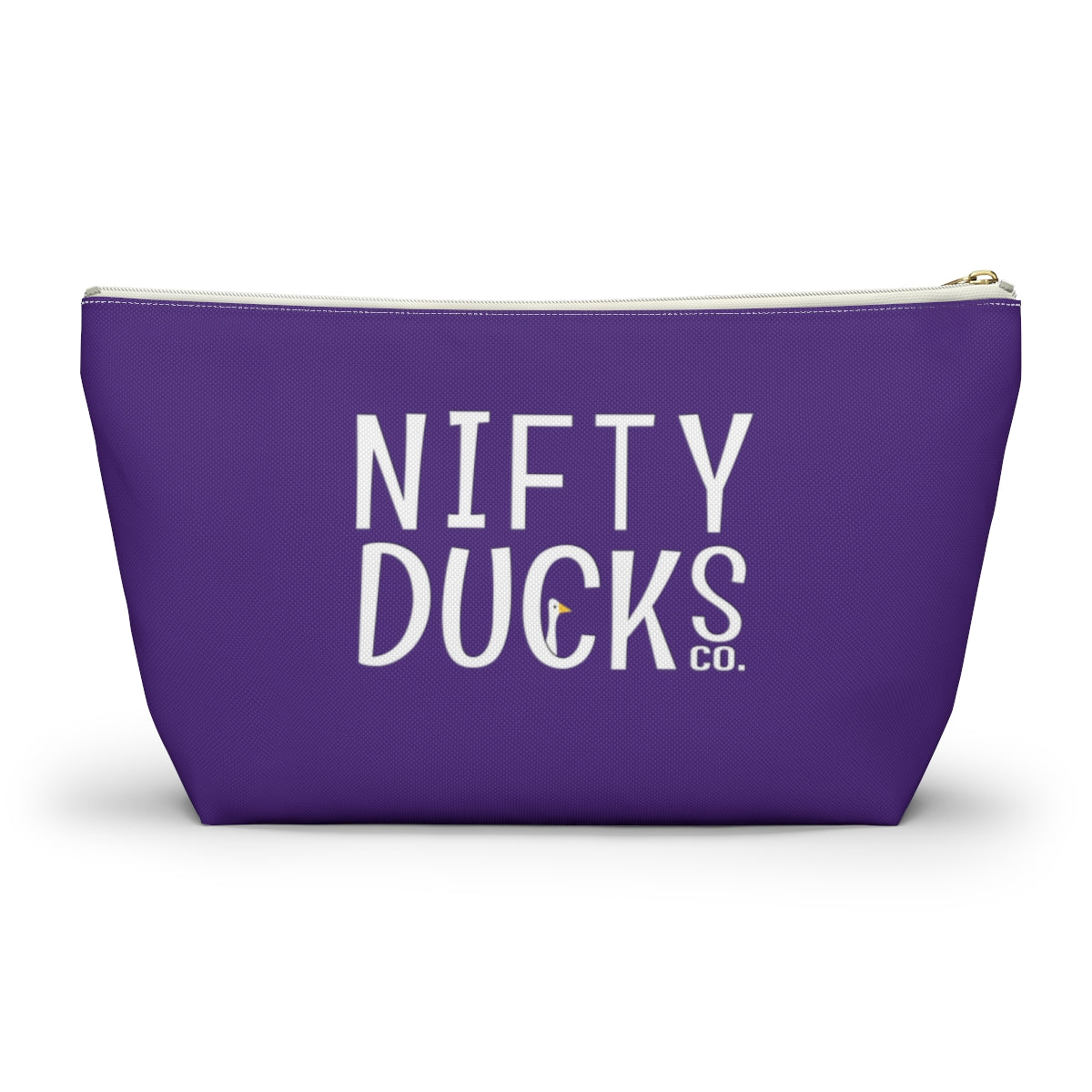 Nifty Ducks Co. Logo2 - ducks - purple - Accessory Pouch w T-bottom