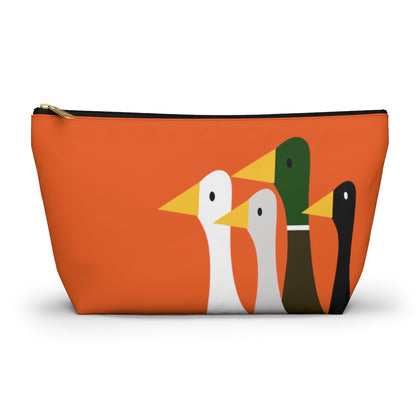 Nifty Ducks Co. Logo2 - ducks - orange - Accessory Pouch w T-bottom