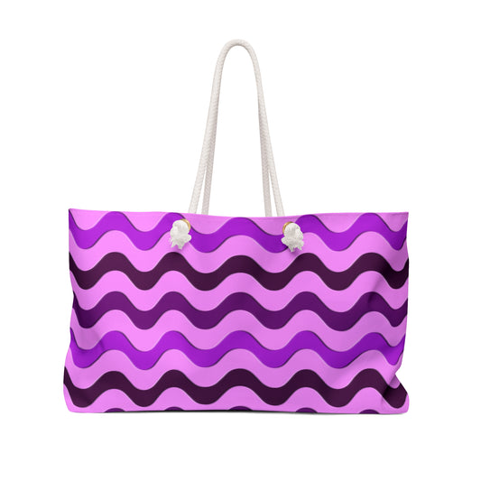 Retro wavy purple and pink - Weekender Bag
