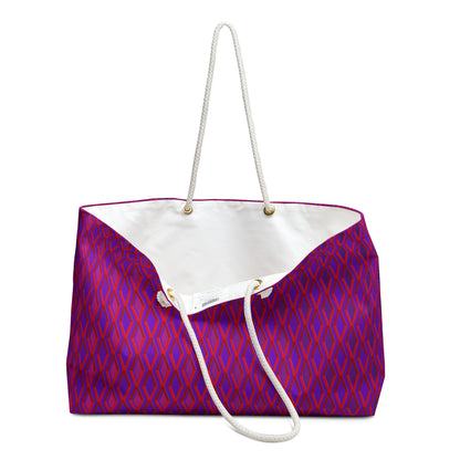 Diamond Geometric Pattern - purple 7800b9 - Weekender Bag